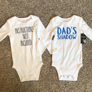 🔥 NWT long-sleeves onesies x2, 12 months